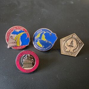 Vintage MCUL Michigan Political Action Pins Set